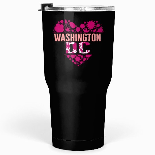 Washington DC Tumblers 30 Oz, Cherry Blossom Heart Floral