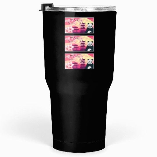 Cherry Blossom Tumblers 30 Oz, Women's Panda Sakura Kawaii