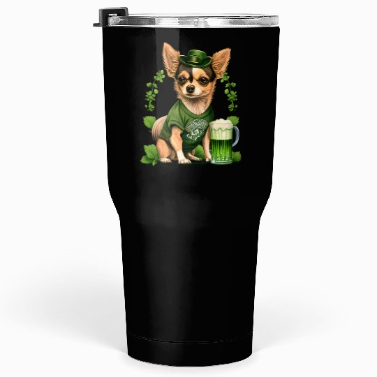Chihuahua | St. Saint Patricks Day Beer Shamrock Tumblers 30 Oz