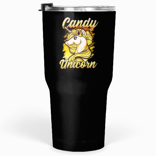 Candy Corn Unicorn Halloween Funny Candy Unicorn Tumblers 30 Oz