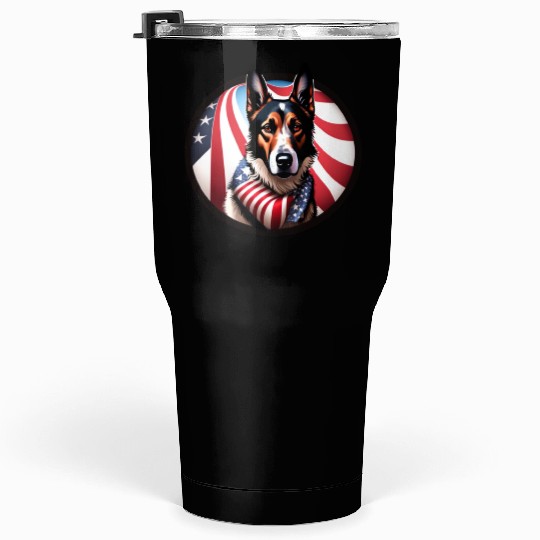 Corgi Pembroke Tri Color True Blue Patriotic Tumblers 30 Oz