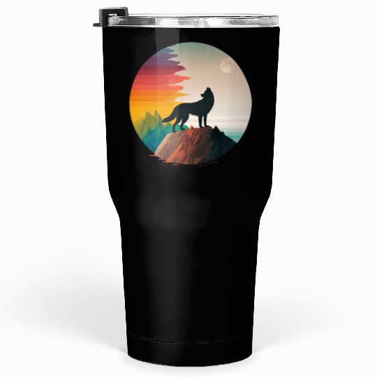 LGBTQIA+ Majestic wolf on the mountain top Tumblers 30 Oz