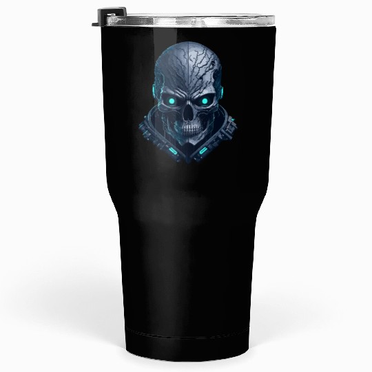 Dark cyberpunk Skull artwork Tumblers 30 Oz