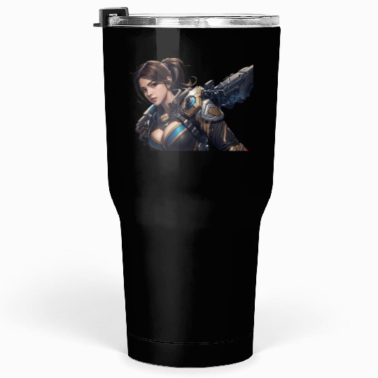Sexy female gamer chick Tumblers 30 Oz