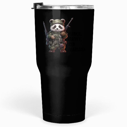 Cute Panda Army Panda Fierce Panda Tumblers 30 Oz
