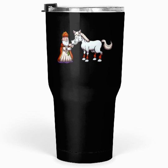 Saint Nicholas Feeding His Horse Tumblers 30 Oz