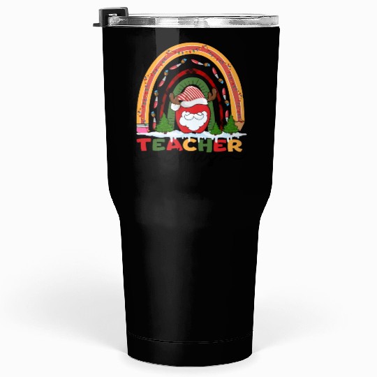 Christmas Teacher Santa Claus Tumblers 30 Oz