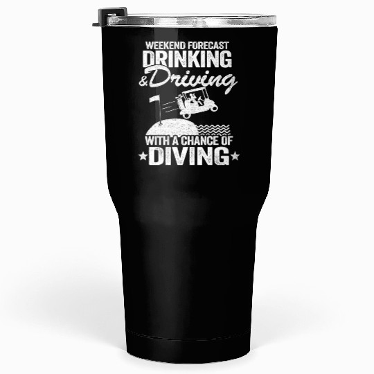 Beer Golf Cart Drinking Driving Diving Golfing Tumblers 30 Oz