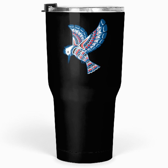Native American Style Kingfisher Pacific Northwest Tumblers 30 Oz