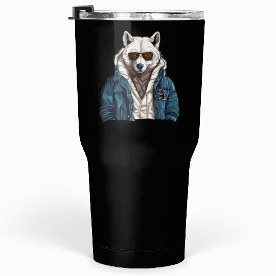 Street Style Arctic Wolf | Wolf Lovers Tumblers 30 Oz