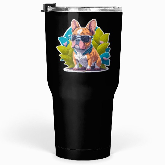 Frenchie Flower Splash Tumblers 30 Oz