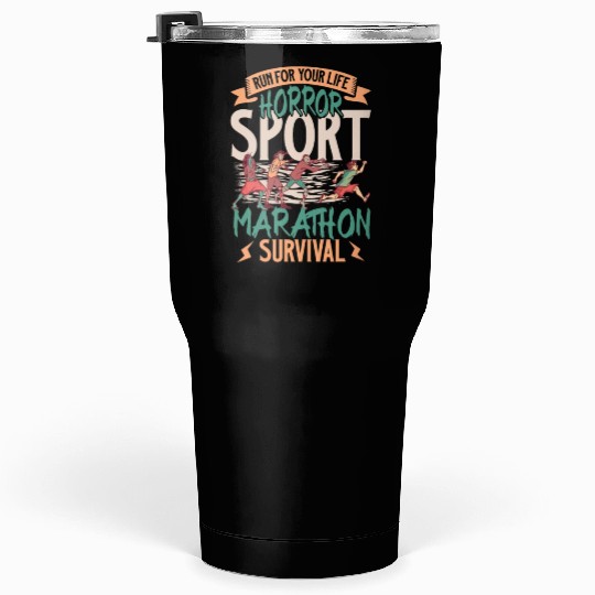 Horror Zombie Runner Half Marathon Running Jogging Tumblers 30 Oz