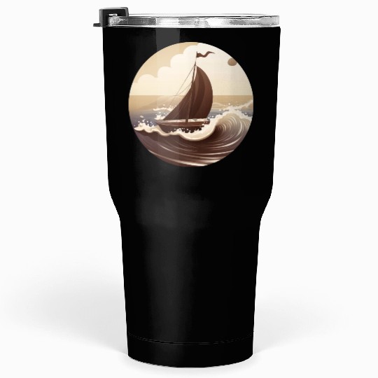 Chocolate Sailboat at Sunset Tumblers 30 Oz