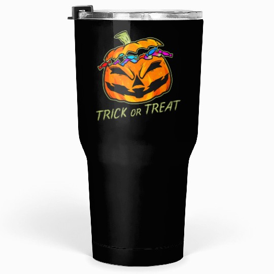 Pumpkin With Sweets Trick Or Treat Halloween Tumblers 30 Oz