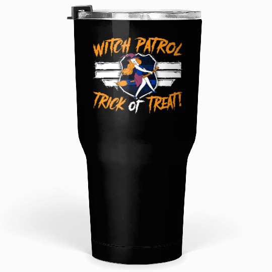 Witch Patrol: Trick or Treat! Policeman Halloween Tumblers 30 Oz