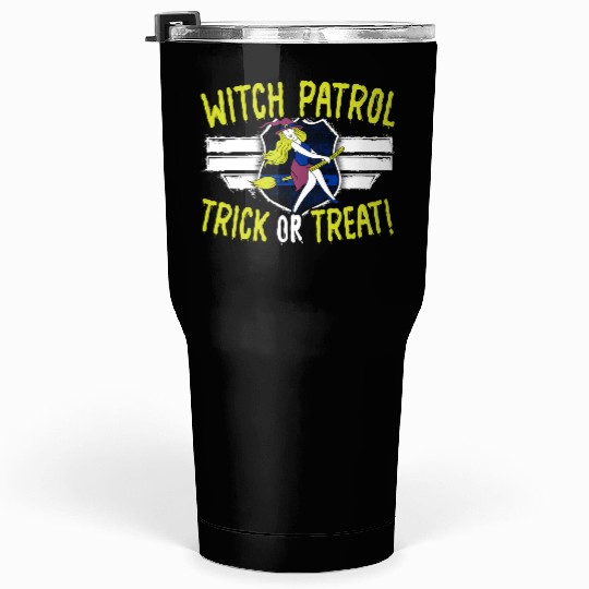 Witch Patrol: Trick or Treat! Policeman Halloween Tumblers 30 Oz