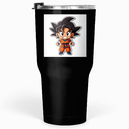 Goku Sticker Happy Bold Colors art toy style Tumblers 30 Oz