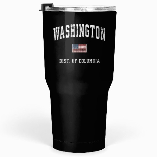 Washington Dc American Flag Sports Tumblers 30 Oz
