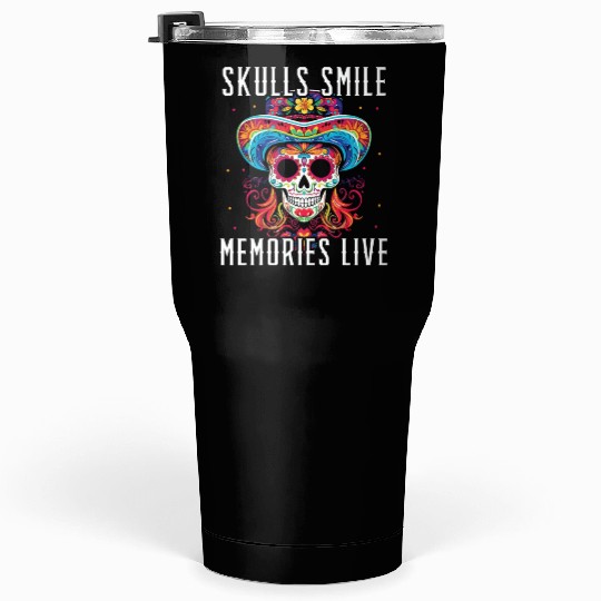 Dia De Los Muertos Sugar Skull Mexican Holiday Tumblers 30 Oz