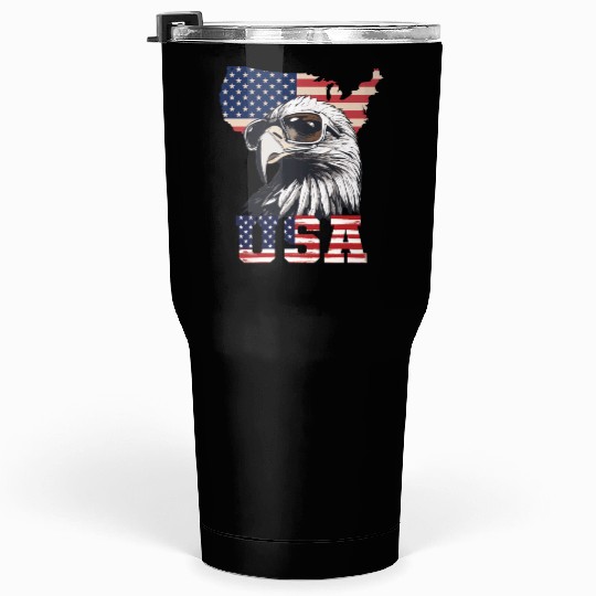 gift idea bald eagle american flag Tumblers 30 Oz