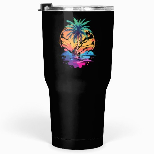 Palm Tree Paradise Tumblers 30 Oz