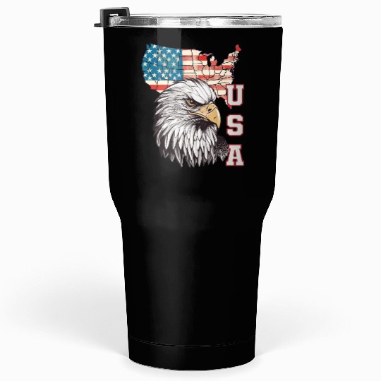 gift idea bald eagle american flag Tumblers 30 Oz