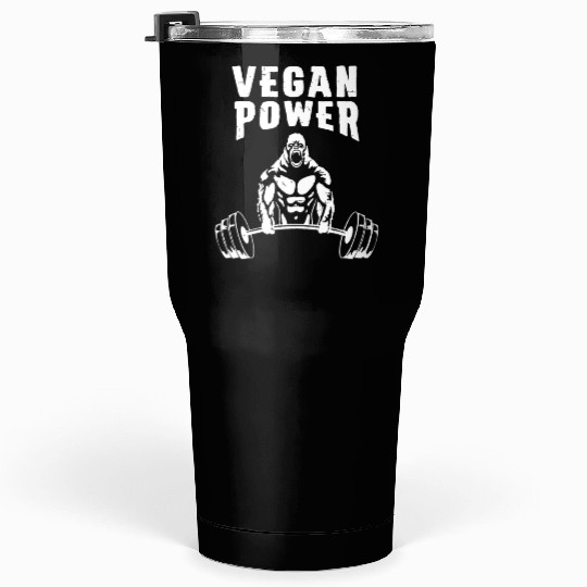 Vegan Power Gorilla Bodybuilding Gym Workout Tumblers 30 Oz