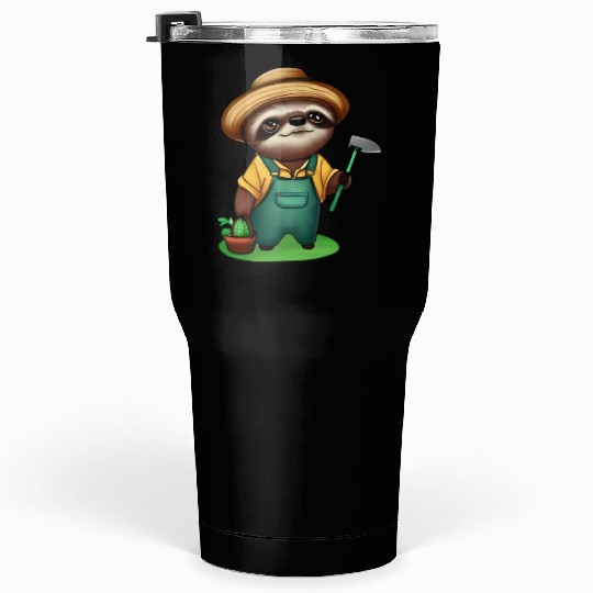 Cozy gardener sloth Tumblers 30 Oz
