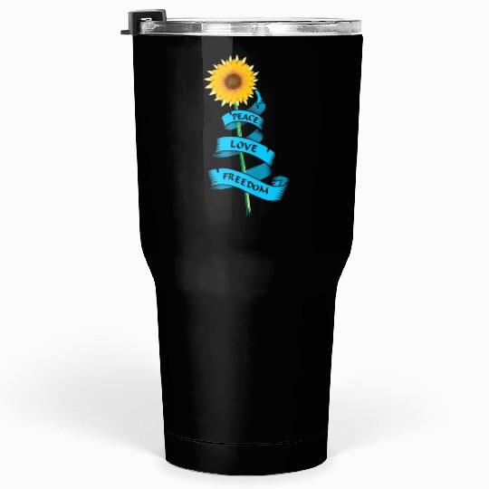 Sunflower Peace love freedom Tumblers 30 Oz