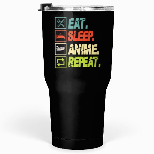 Eat Sleep Anime Repeat Ramen Kawaii Japanese Manga Tumblers 30 Oz