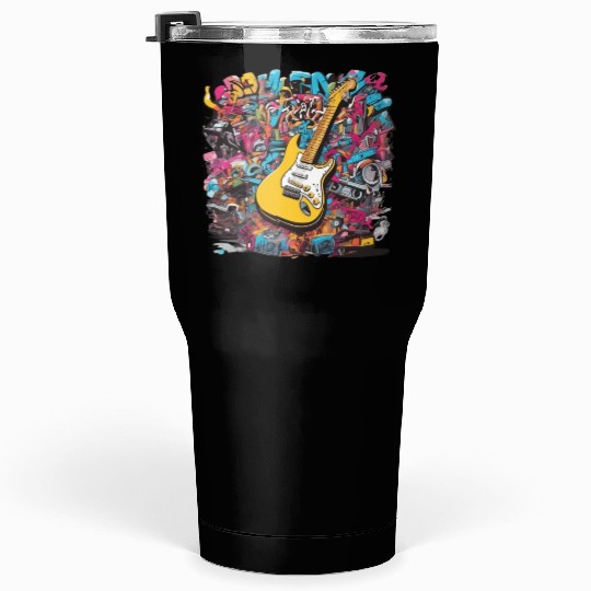 Hip-Hop Guitar Art Tumblers 30 Oz