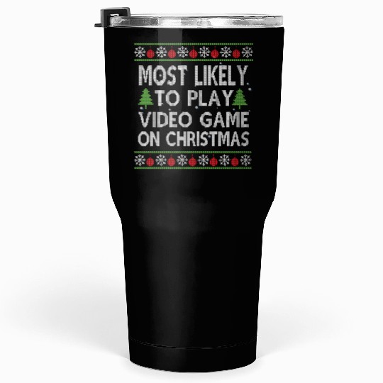 Video Game Family Matching Christmas Apparel Tumblers 30 Oz