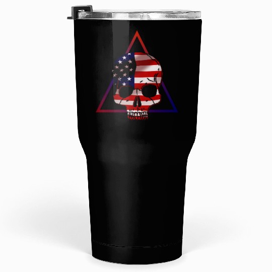 American flag skull Tumblers 30 Oz