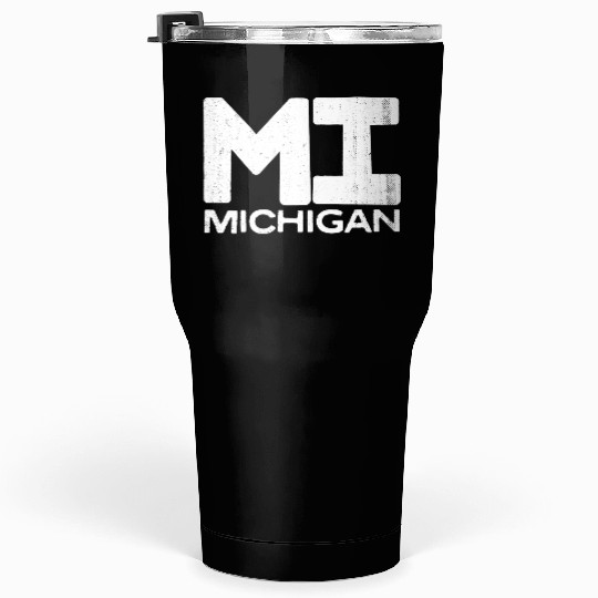 Mi Michigan State Vintage Typography Tumblers 30 Oz