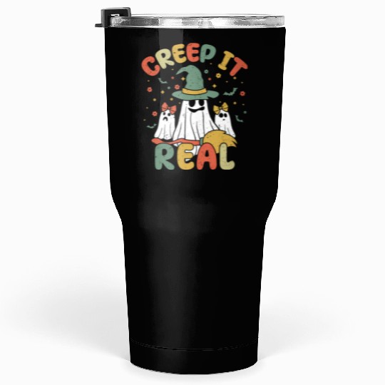 Retro Vintage Ghost Lazy Creepy Halloween Tumblers 30 Oz