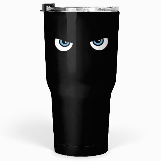 Black Cat Blue Eyes | Halloween Gift For Cat Lover Tumblers 30 Oz