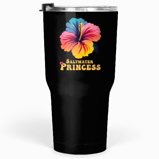 Surfing Girl Colorful Hibiscus Tumblers 30 Oz