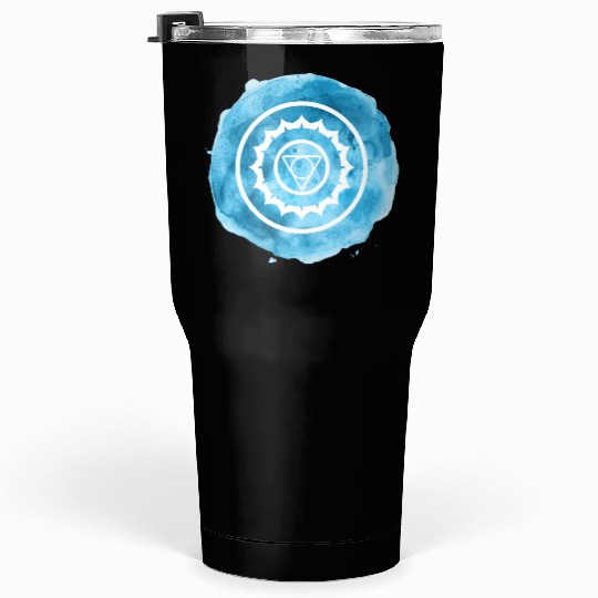 Clear Expressions: Throat Chakra Artistry Tumblers 30 Oz