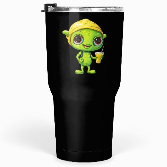 Refreshing Alien Lemonade: Green & Yellow Blend Tumblers 30 Oz