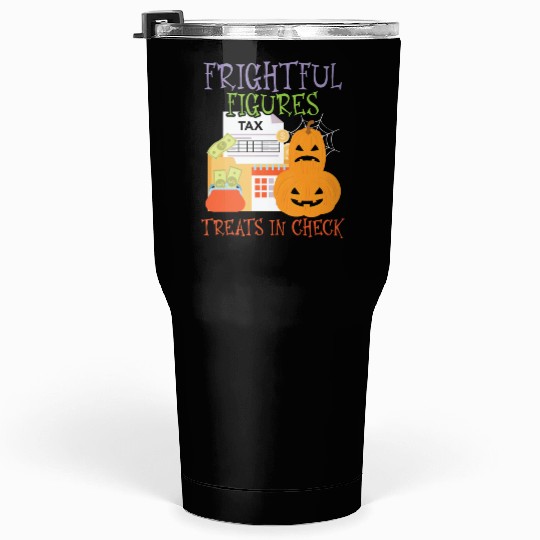 Frightful Figures Treats in Check Halloween Tumblers 30 Oz