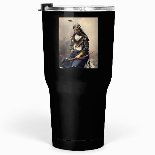 Native American Chief Bone Necklace With Bow Arrow Tumblers 30 Oz