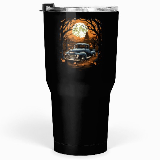 Creepy Old Truck Halloween Haunted Classic Truck Tumblers 30 Oz