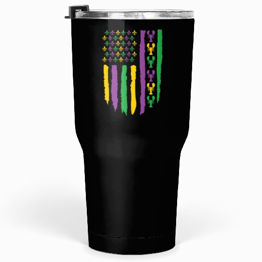 American Flag Lobster Fleur Mardi Gras Tumblers 30 Oz