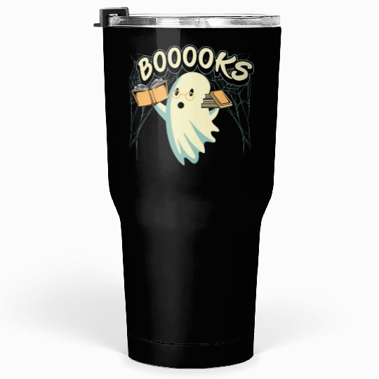 Ghost With Books Booooks Tumblers 30 Oz