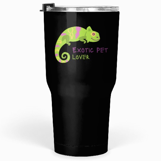 Green Chameleon Lizard Exotic Pet Lover Tumblers 30 Oz