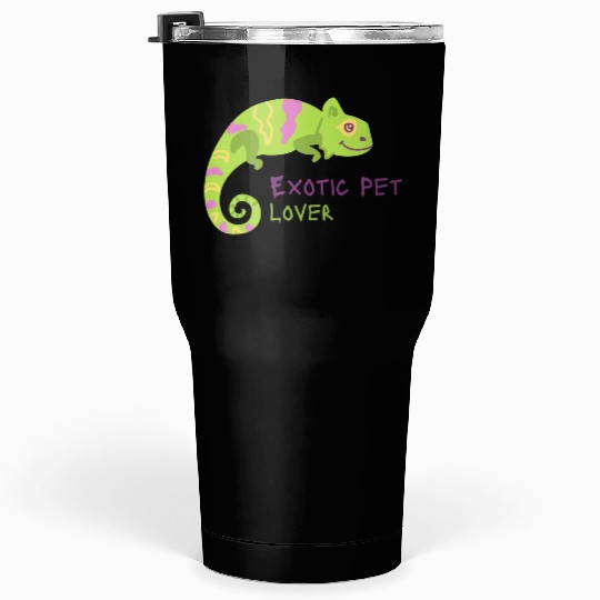 Green Chameleon Lizard Exotic Pet Lover Tumblers 30 Oz