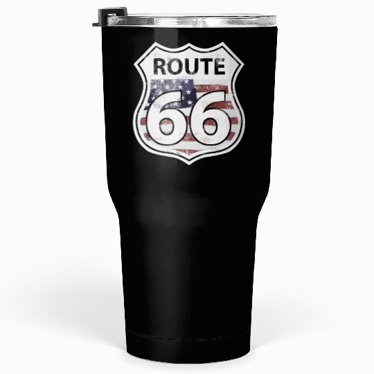 Route 66 - American Flag Tumblers 30 Oz