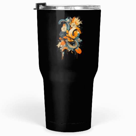 Abstract Banana Flower Tumblers 30 Oz
