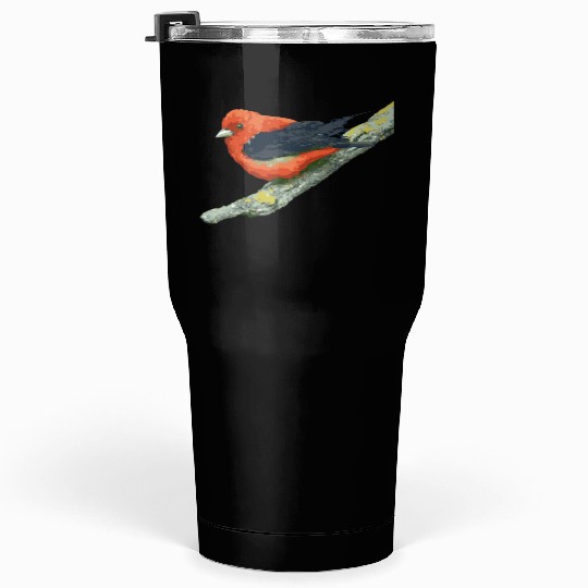 Red Bird watercolor effect Tumblers 30 Oz