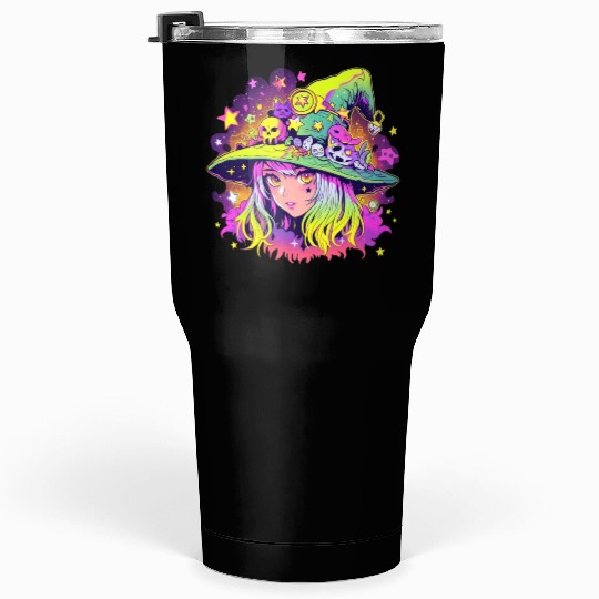 Cute Neon Witch Tumblers 30 Oz